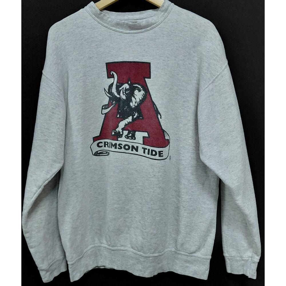 Vintage ONEITA POWER-SWEATS Oneita Crimson Tide Sweatshirt Gray Graphic Size L
